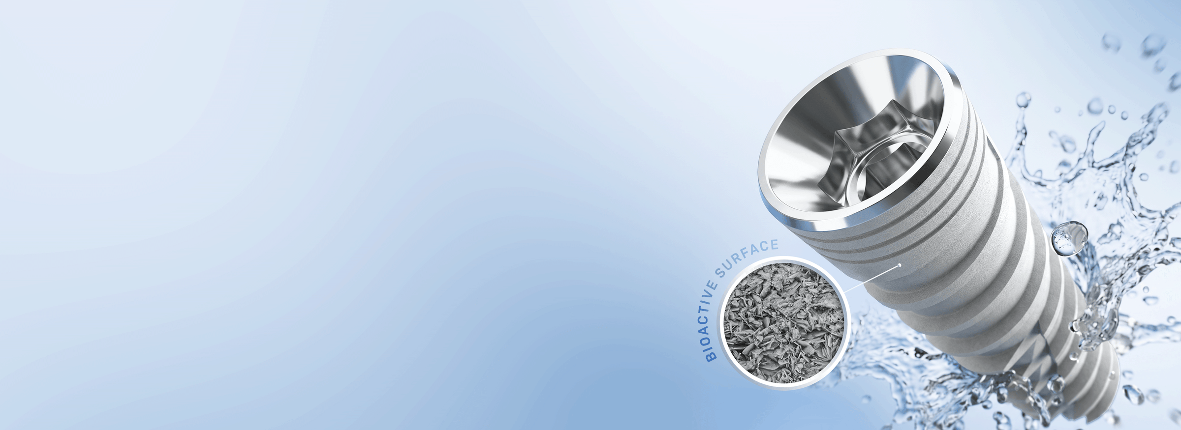 hero image of Alfa Gate dental implant system with bioactive surface technology