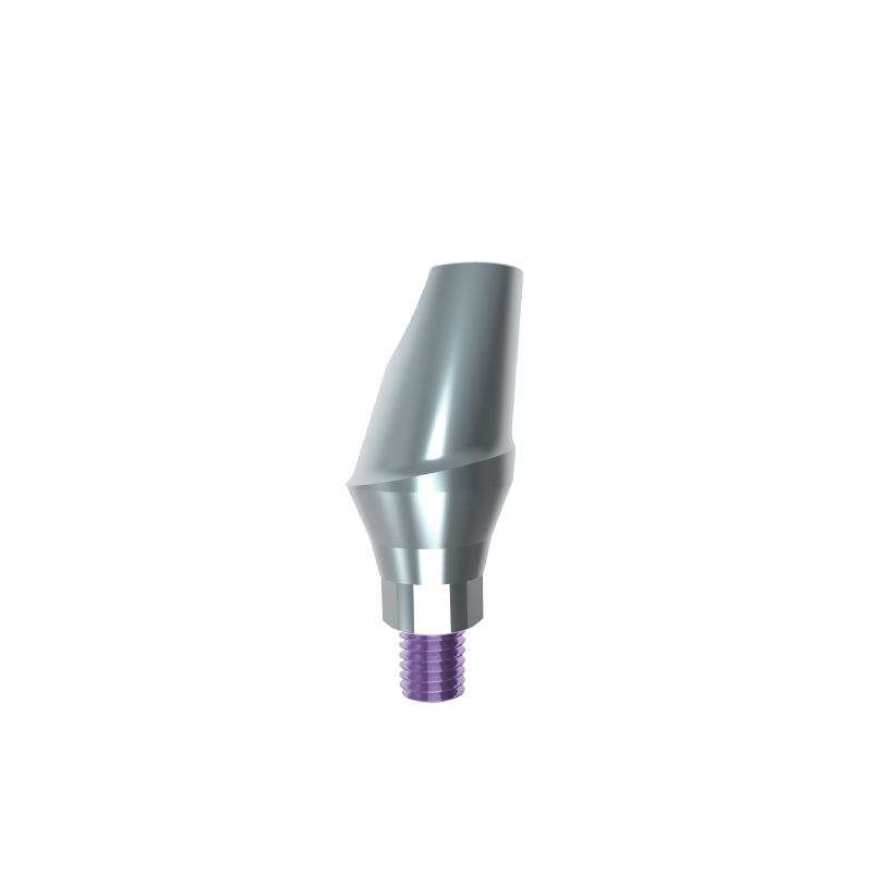 15° anatomic angulated abutment - narrow platform - 1mm , titanium  