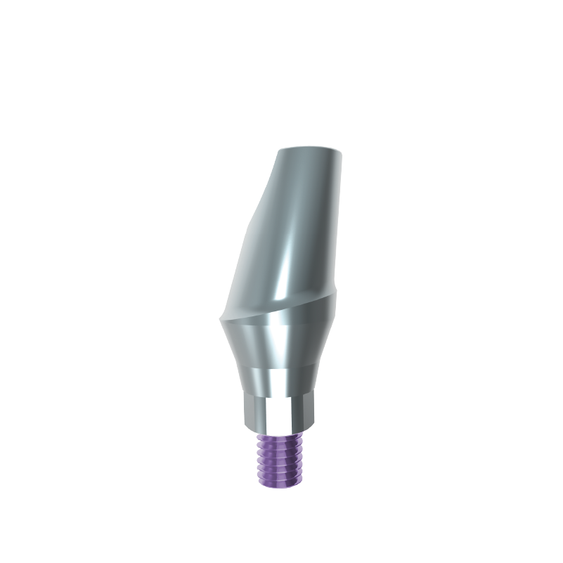 15° anatomic angulated abutment - narrow platform - 3mm , titanium  