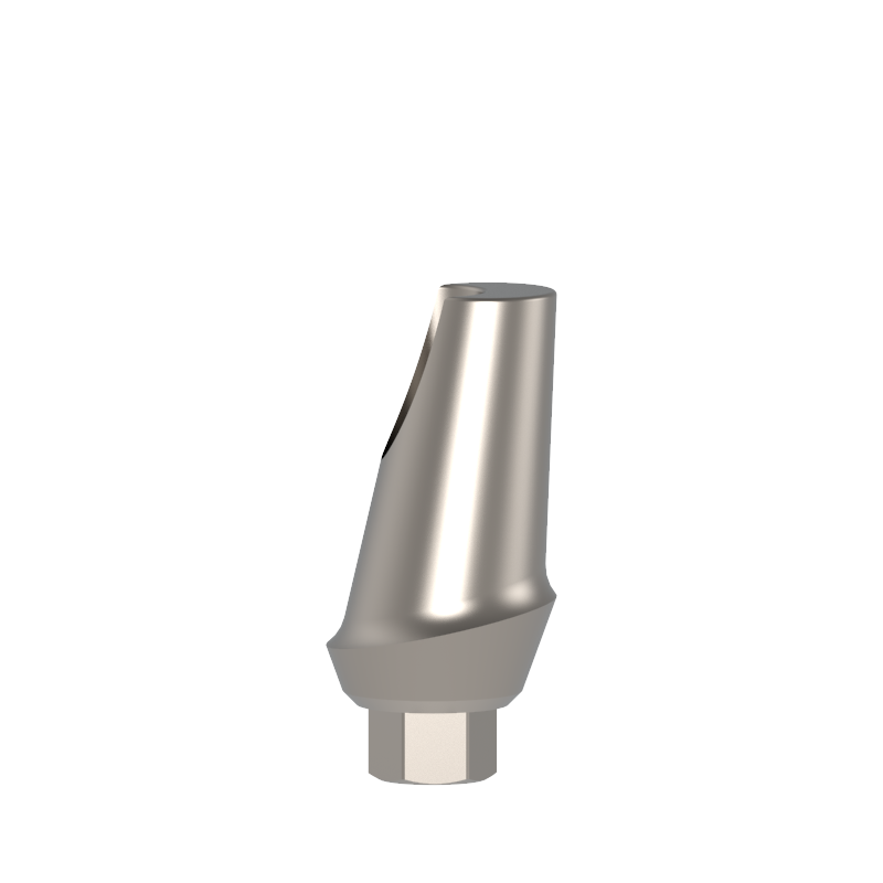 1 5° Angulated Esthetic Abutment , 15° Esthetic-1mm , Height 10mm , Recommended torque - 25 Ncm , Titanium