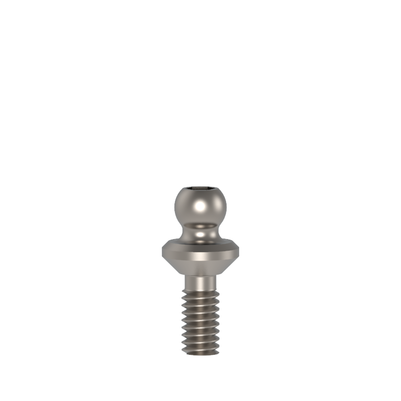 Standard Ball Attachment Ø4.2mm , Height 0.5mm , Recommended torque - 25 Ncm. - Using hex driver 1.25mm , Titanium