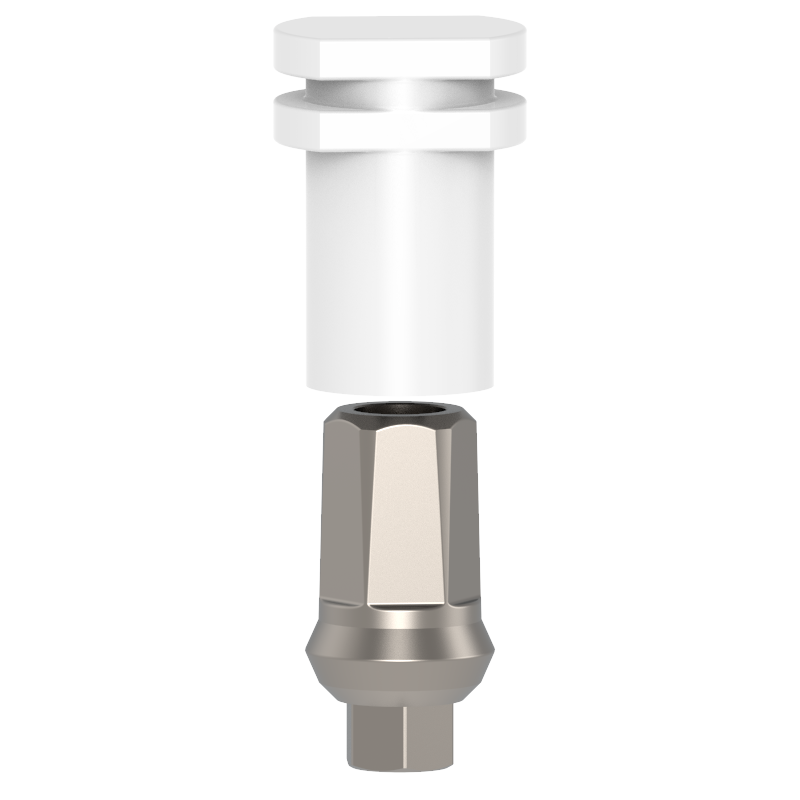 Closed Tray Impression Transfers , with plastic sleeve , Height 8.5mm , Recommended torque - manual only light finger tight (5-10 Ncm) using hand driver 1.25 mm. Material: Stainless Steel