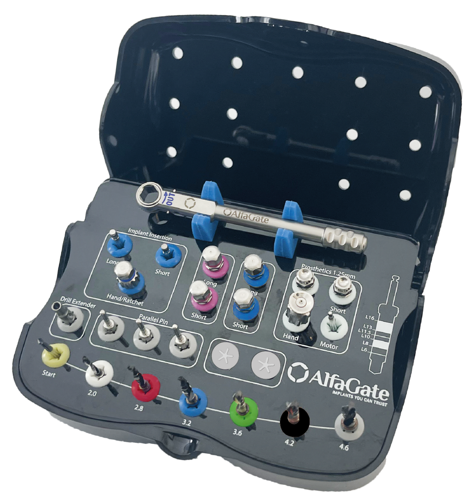 One of Alfa Gate’s most impressive and concise dental kits is the Prime Surgical Kit. It includes every instrument a surgeon needs for optimal results.